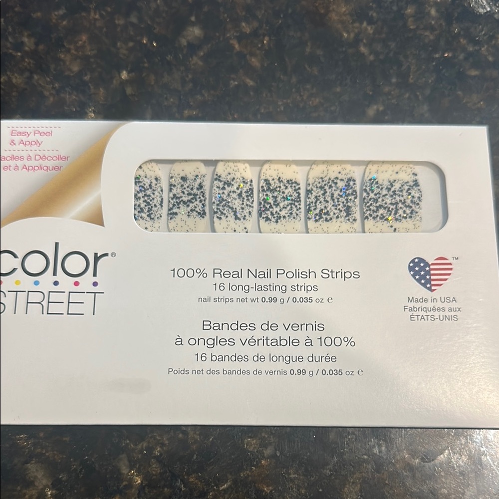 Color Street Nail Strips - No Holding Black Glitter Nail Strips
